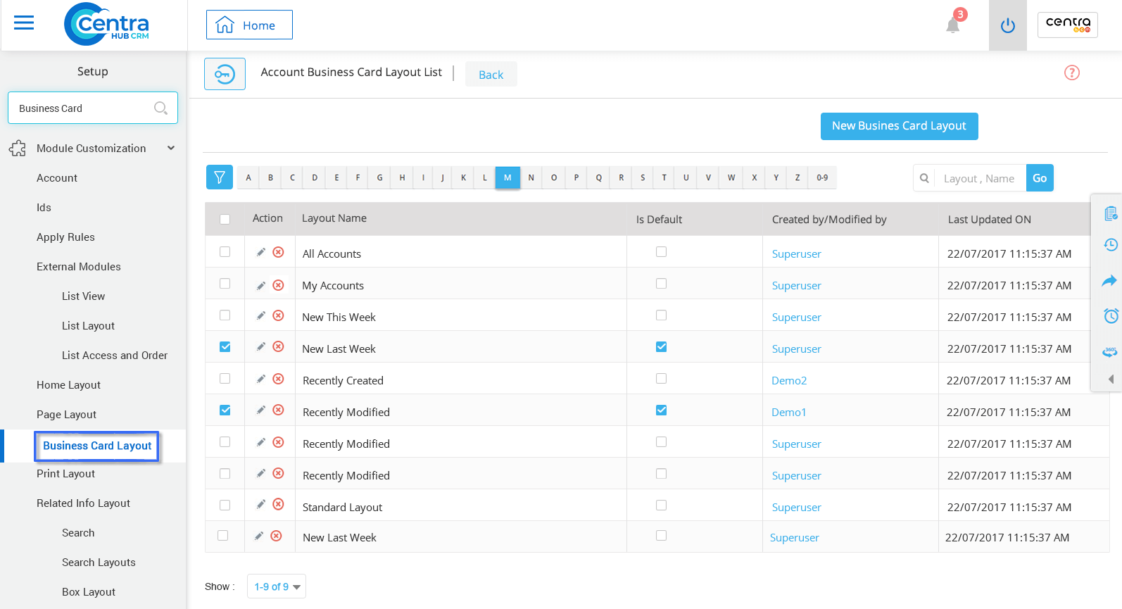 Business Card View in CentraHub CRM CentraHub CRM Software
